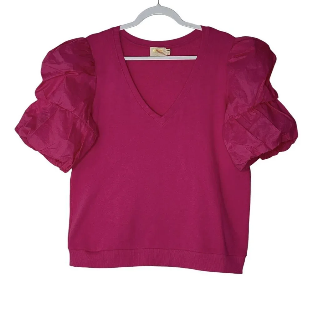 NATION LTD Blouse Women XXL Pink Top Plus Modern Corpcore‎ Cozy Outdoor Soft